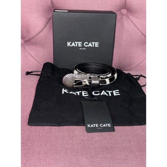 Kate Cate Thin Kim Pony Belt in 70 New with Box Womens Leather fur - Picture 4 of 8